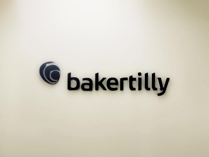 Bakertilly 3D Die Cut Letter Wall Acrylic Signage