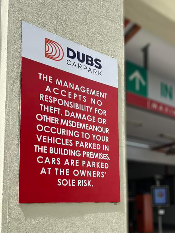 DUBS Carpark Notice Board